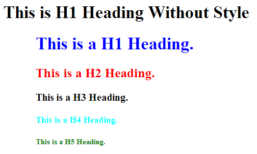 Inline Style Sheet Example Inline Style Sheet Example
