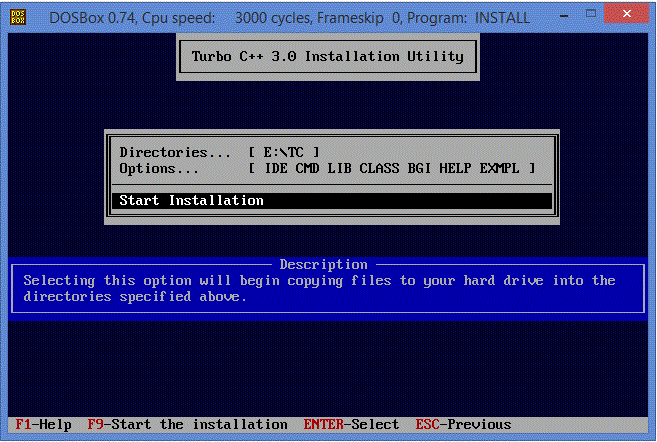 starting installation