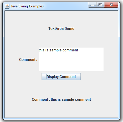 Swing JTextArea Class