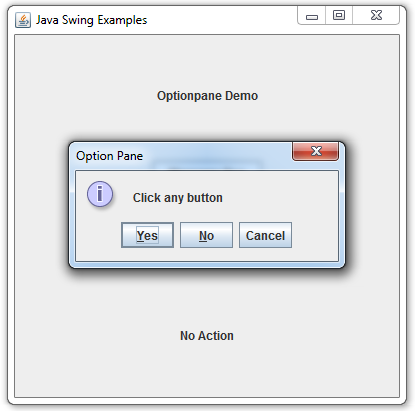 Swing JOptionPane 2