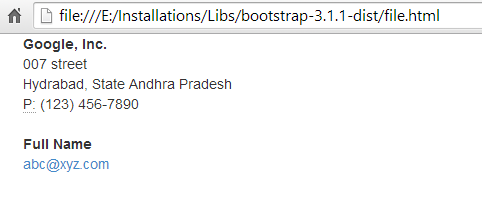 address - bootstrap