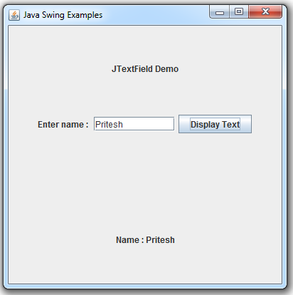 Swing JTextField Class