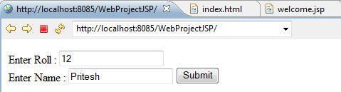 JSP form page