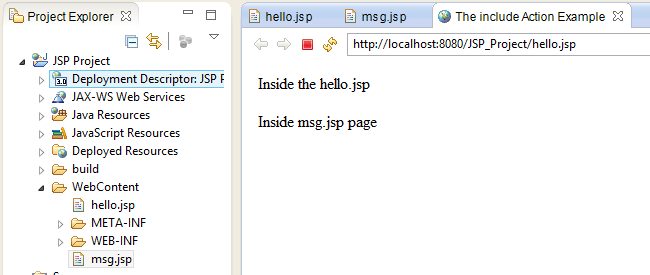 include action in jsp