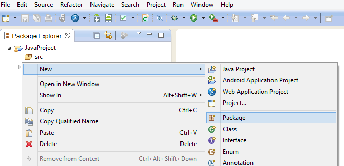 Creating Java Package in Eclipse