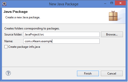Eclipse Naming Java Package